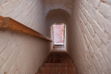 monastery dungeons with wooden coffins