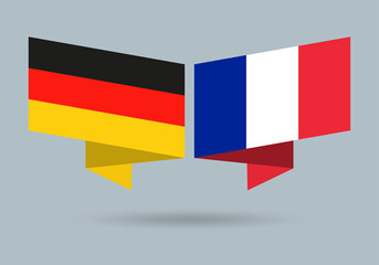 Germany and France flags. French and German national symbols. Vector illustration.