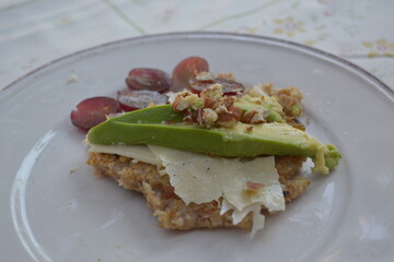 sandwich with cheese and avocado