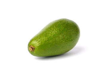 whole avocado isolated on white background close-up.