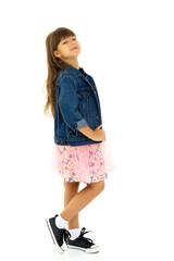 Pretty girl posing half turned to the camera