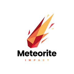 meteorite impact geometric polygonal logo vector icon illustration
