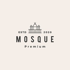 mosque hipster vintage logo vector icon illustration