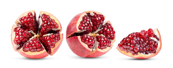 Pomegranate on wite background