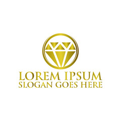 diamond & jewelry circle logo design vector template