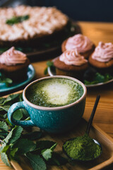 matcha tea and sweets