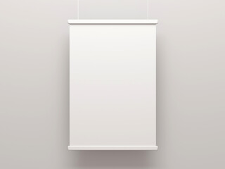 blank empty billboard on a white wall