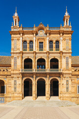 Fototapeta na wymiar Building of Spain Square of Seville, Andalusia