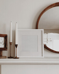 Empty frame in interior of a modern Living rooom