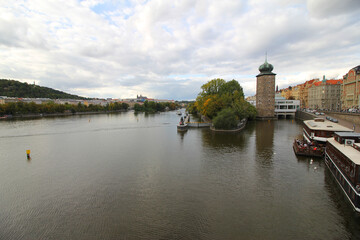 Obraz premium City of Prague. View of the Vltava river.