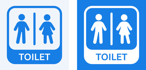 Toilet and restroom sign board. Male, female icon symbol vector illustration.