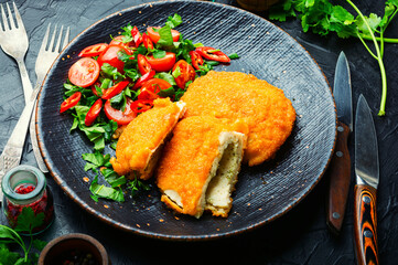 Dietary Kiev cutlet.Ukraine food