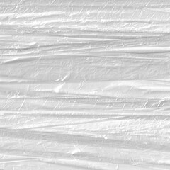 White crumpled plastic packing texture backdrop