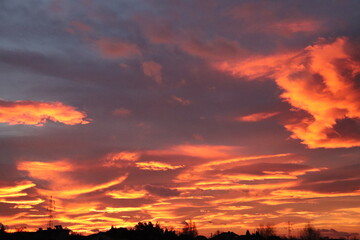 Fototapeta premium fire in the sky