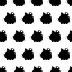 Seamless pattern with black brushstrokes