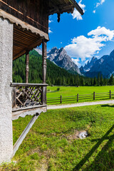 Fototapeta premium Typical views of the dolomitic valley floor. The Val Fiscalina
