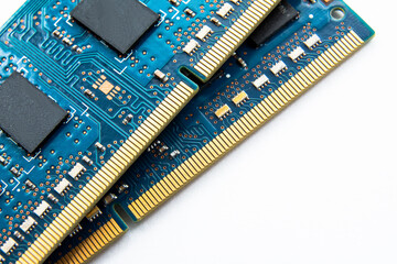 laptop repair parts close-up on a white background