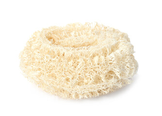 Natural shower loofah sponge isolated on white