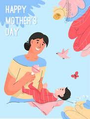 Vector poster of Happy Mother's Day concept.