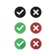 True and false symbols accept rejected for evaluation. Vector Simple and modern style.