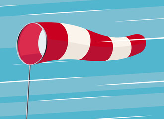 Meteorology red and white windsock