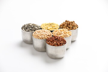 Dry Beans in bowl on white background