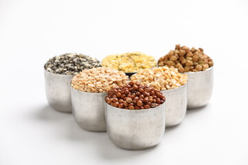 Dry Beans in bowl on white background