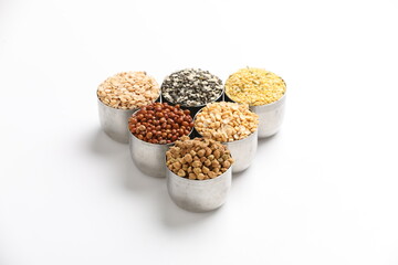 Dry Beans in bowl on white background