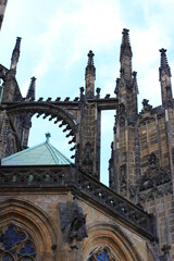 Fototapeta na wymiar City of Prague Castiol St. Vitus Beautiful gothic facade