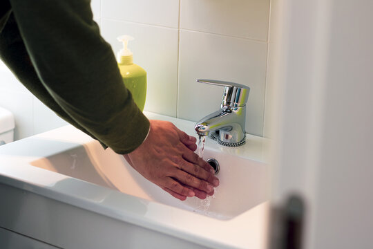 
detail of hands washing due to coronavirus