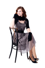 Fototapeta premium Pretty woman on chair