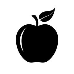 Apple and leaf icon, vector illustration
