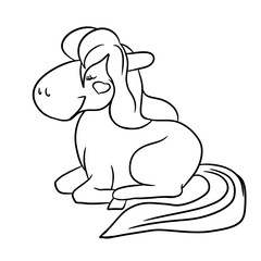 Little cute horse, drawing for children, illustration for coloring