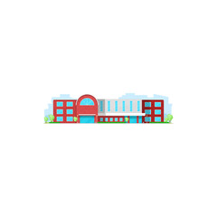 School building, college or university, education academy campus house, vector architecture icon. Schoolhouse or preschool isolated flat hall, high, elementary or middle, and primary school building