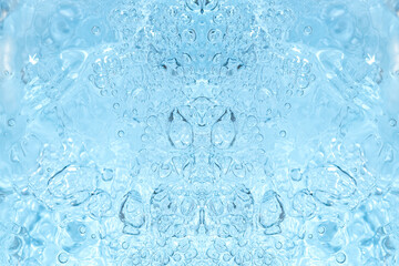 blue transparent clean drinking water abstract background. water surface with air bubbles background
