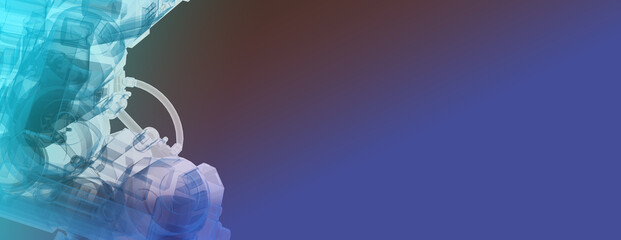 x-ray mechanism closeup with copy space