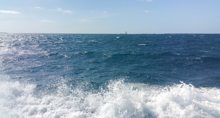 Fototapeta premium Sea waves landscape with white foam