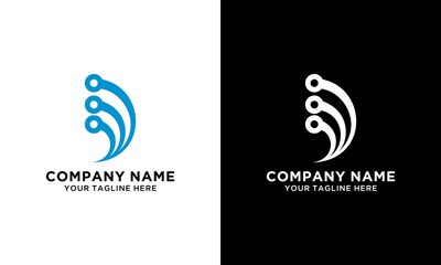 Letter d Tech Logo Design illustration. d Tech Digital Logo Design