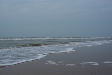 waves on the beach on the north sea 