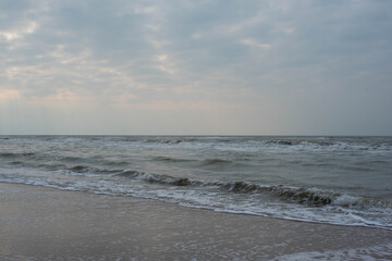 waves on the beach on the north sea 