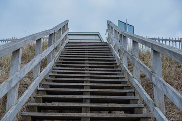 old wooden stairway to the sky