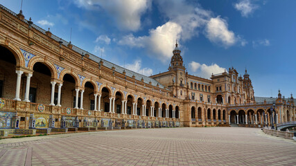 Fototapeta na wymiar Seville, Spain. Spanish Square (Plaza de Espana)