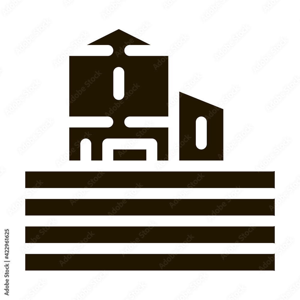 Wall mural farm with land icon Vector Glyph Illustration