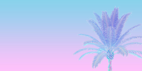 art with pink blue palm