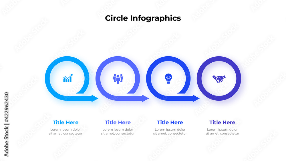 Poster vector rings elements for infographic. template for presentation. business concept with 4 options, p