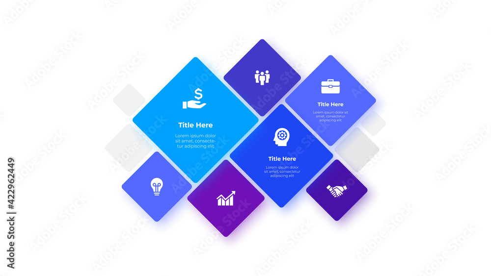 Poster Vector square elements for infographic. Template for diagram, graph, presentation or charts