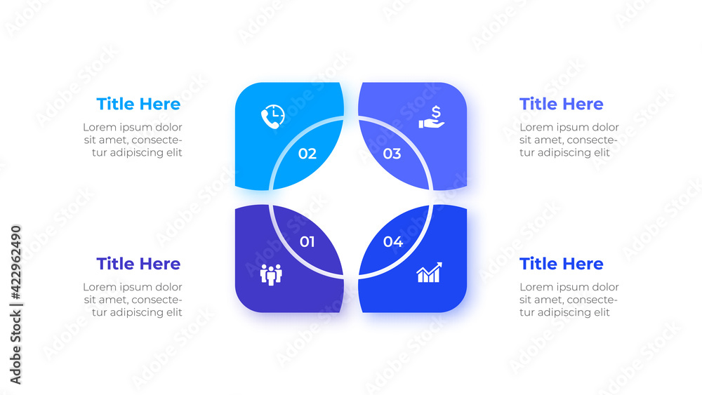 Poster vector element for infographic. template for presentation. business concept with 4 options, parts, s