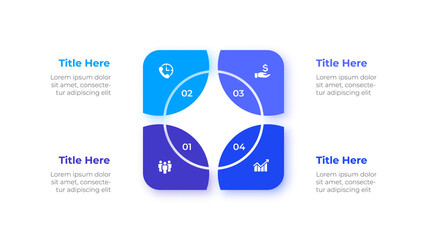 Vector element for infographic. Template for presentation. Business concept with 4 options, parts, steps or processes