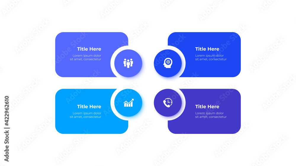Aufkleber vector elements for infographic. template for presentation. business concept with 4 options, parts, 