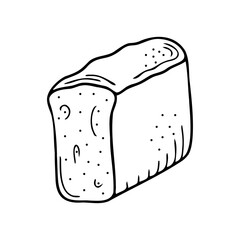Hand drawn bread isolated on a white background. Doodle, simple outline illustration. It can be used for decoration of textile, paper.